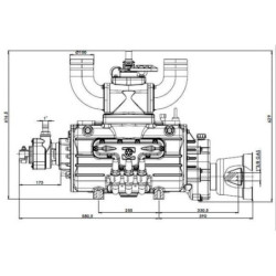 Pompa próżniowa z napędem hydraulicznym 13520 l/min z automatycznym smarowaniem i balastem B.P.