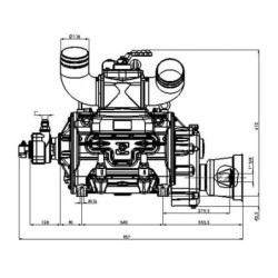 Pompa próżniowa z napędem hydraulicznym 15270 l/min z automatycznym smarowaniem i balastem B.P.