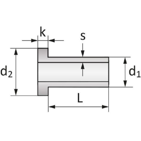 Miedziany nit drążony 5x12 mm