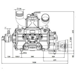 Pompa próżniowa z napędem hydraulicznym 18620 l/min z automatycznym smarowaniem i balastem B.P.