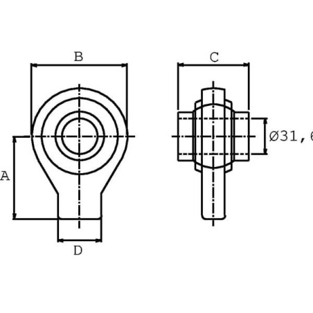 Końcówka siłownika G25.7 KR L=40 mm