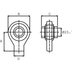 Końcówka siłownika G25.7 KR L=40 mm