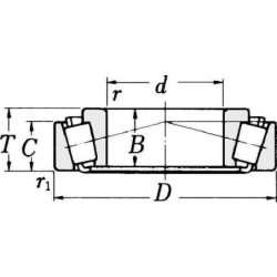 Łożysko stożkowe 22.61x47x15.5 mm Timken