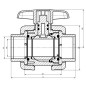 Zawór kulowy z PCW z mufami wklejanymi VdL, DN 50 x 50 mm