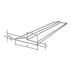 Lemiesz łyżki, pół strzałkowy 150x32 mm x3 m HB500 Kramp