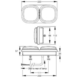 Lampa tylna zespolona, prostokątna 12/24V przykręcana Britax