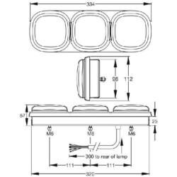 Lampa tylna zespolona, prostokątna 12/24V przykręcana Britax