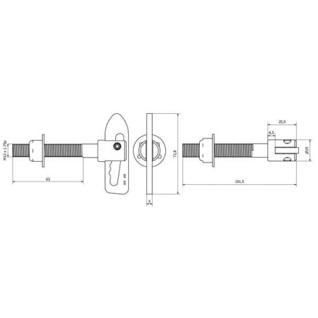 Zatrzask plandeki, M12 x 76 mm fi 19 mm