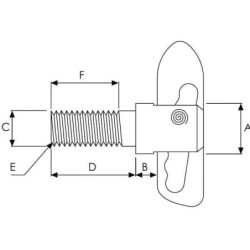 Zatrzask plandeki, M12 x 76 mm fi 19 mm