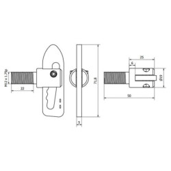 Zatrzask plandeki, M12 x 25 mm fi 19 mm