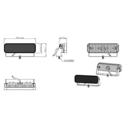 Lampa robocza LED, prostokątna, 54W 3960 lm 10/30V światło rozproszone 18 LED Kramp