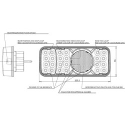 Lampa tylna zespolona LED, lewa, prostokątna, 12/24V 5-pinowa Kramp