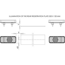 Lampa tylna zespolona LED, lewa, prostokątna, 12/24V Kramp