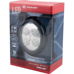 Lampa robocza LED, okrągła, 18W 1500 lm 10/30V światło rozproszone z wtyczką Deutsch, 4 LED Kramp