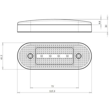 Lampa boczna pozycyjna prostokątna LED 12-24V z przewodem Kramp