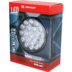 Lampa robocza LED, okrągła, 36W 2850 lm 10/30V światło rozproszone 18 LED Kramp