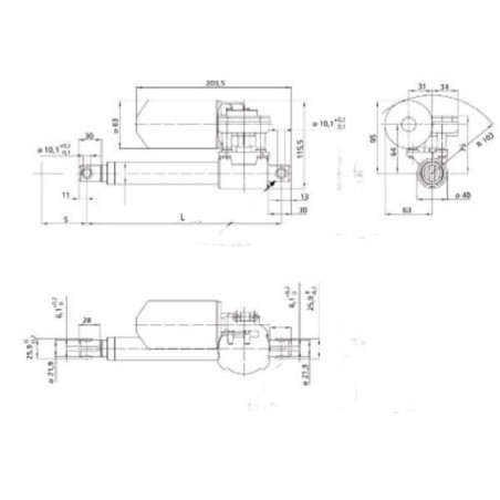 Siłownik elektryczny 12V-S s=400