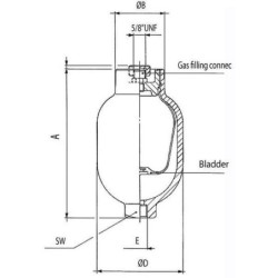 Akumulator pęcherzowy LA, 0.75 l 250/130 bar