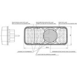 Lampa tylna zespolona LED, lewa, prostokątna, 12/24V Kramp