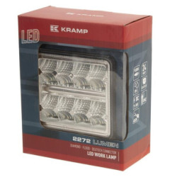 Lampa robocza LED, kwadratowa, 24W 2272 lm 9/36V światło rozproszone z wtyczką Deutsch 2-pinową, 16 LED Kramp