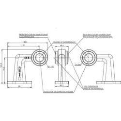 Lampa obrysowa LED, lewa 12/24V Kramp