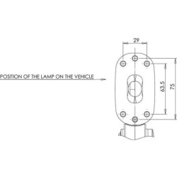 Lampa obrysowa LED, lewa 12/24V Kramp