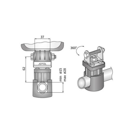 Uchwyt lampy roboczej LED 360°