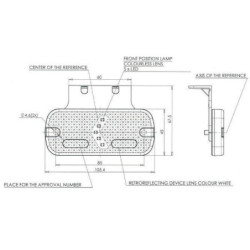 Lampa obrysowa LED, prostokątna, 12/24V z przewodem Kramp