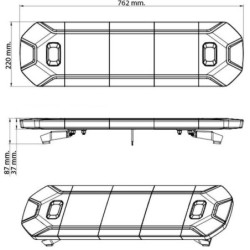 Belka ostrzegawcza LED, 100W 12/24V pomarańczowa, przykręcana 762 mm Kramp