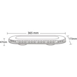 Belka świecąca LED, 126W 12/24V pomarańczowa na magnes 42 LED Kramp