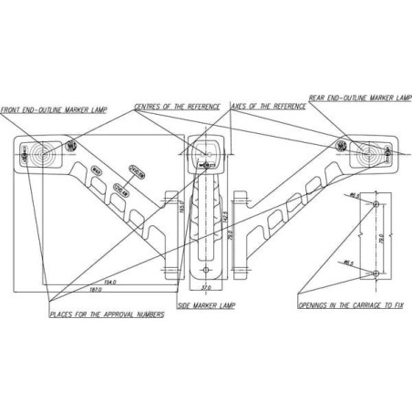 Lampa obrysowa LED, lewa 12/24V Kramp