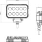 Lampa robocza LED, prostokątna, 15W 1900 lm 10/30V światło skupione 10 LED Kramp