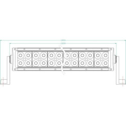 Lampa robocza długa LED, 300W, 25500lm, prostokątna, 12/24V z przewodem, Combo, 100 LED Kramp