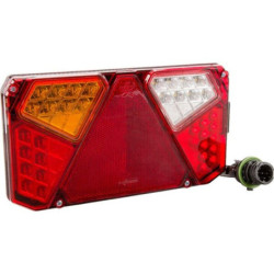 Lampa tylna zespolona LED, lewa, prostokątna, 12/24V 7-pinowa Kramp