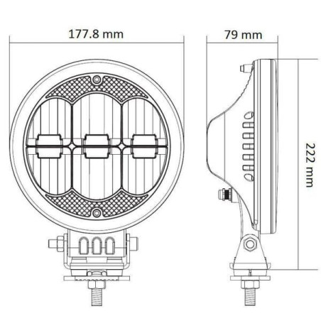 Lampa przednia LED, okrągła do jazdy dziennej 177mm