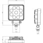 Lampa robocza LED, kwadratowa, 15W 1710 lm 10/30V światło rozproszone 9 LED gopart