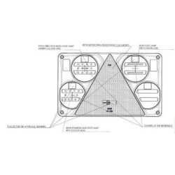 Lampa tylna zespolona LED, lewa, prostokątna, 12/24V Kramp