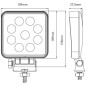 Lampa robocza LED, kwadratowa, 27W 1800 lm 10/30V światło rozproszone 9 LED Kramp