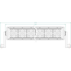 Lampa robocza długa LED, 180W, 15300lm, prostokątna, 12/24V z przewodem, Combo, 60 LED Kramp