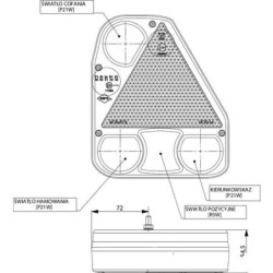 Lampa tylna zespolona, prawa 12/24V