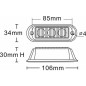 Lampa ostrzegawcza LED, 6W 12/24V pomarańczowa przykręcana 3 LED Kramp