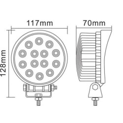 Lampa robocza LED, okrągła, 42W 3360 lm 10/30V światło rozproszone 14 LED gopart