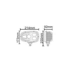 Lampa przednia LED, prawa, 55W prostokątna, 12/24V z wtyczką Deutsch, klosz podgrzewany Kramp