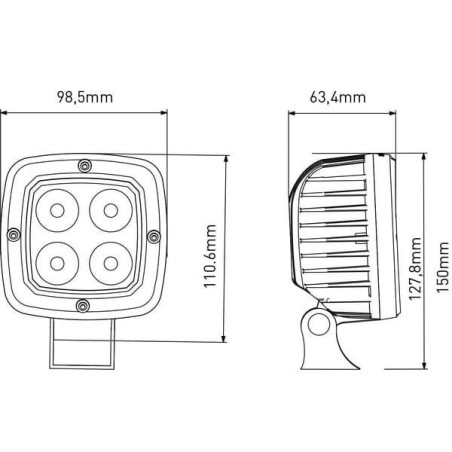 Lampa robocza LED, kwadratowa, 40W 4000 lm światło skupione Kramp