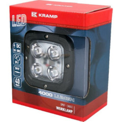 Lampa robocza LED, kwadratowa, 40W 4000 lm światło skupione Kramp