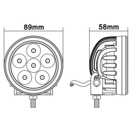 Lampa robocza LED, okrągła, 18W 1440 lm  10/30V światło rozproszone 6 LED Kramp