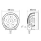 Lampa robocza LED, okrągła, 18W 1440 lm  10/30V światło rozproszone 6 LED Kramp