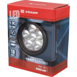 Lampa robocza LED, okrągła, 18W 1440 lm  10/30V światło rozproszone 6 LED Kramp