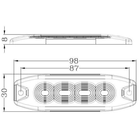 Lampa ostrzegawcza, bursztynowa 4 LED