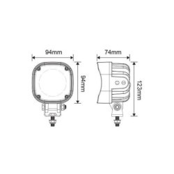 Lampa robocza LED, kwadratowa 25W 3000lm światło rozproszone Kramp